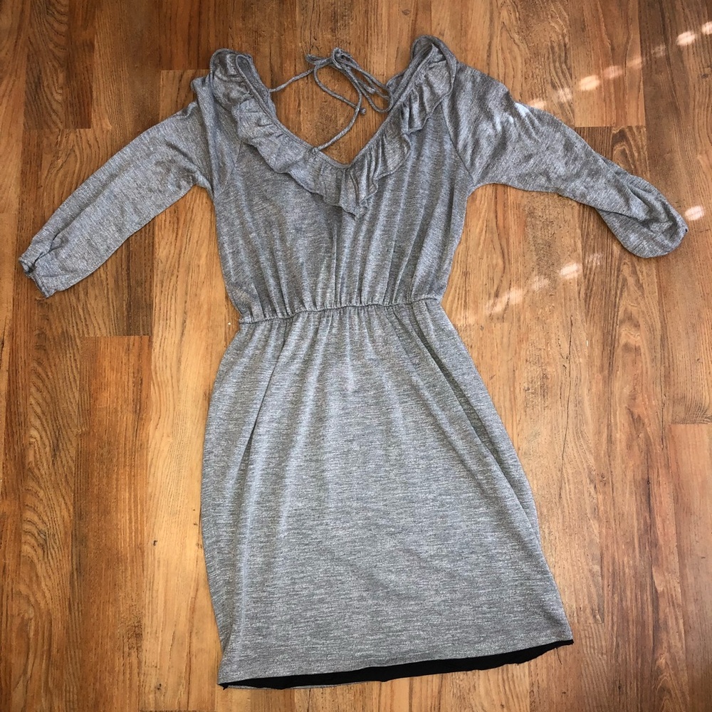 Grey Ruffle Dress. Sz. M
